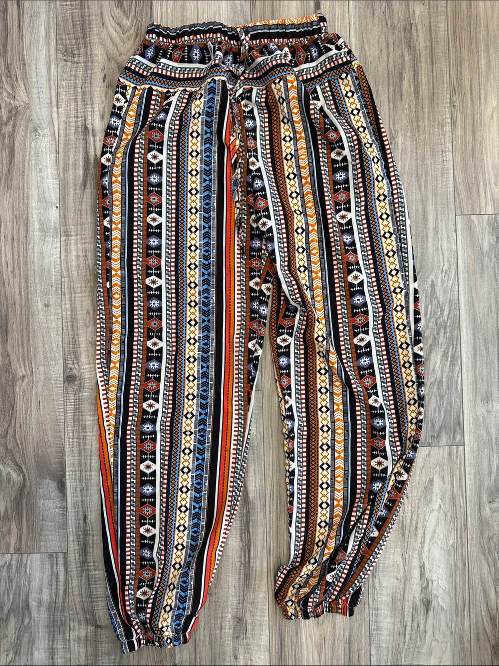 Women’s Lightweight Bohemian Striped Jogger Pants - Multi Color